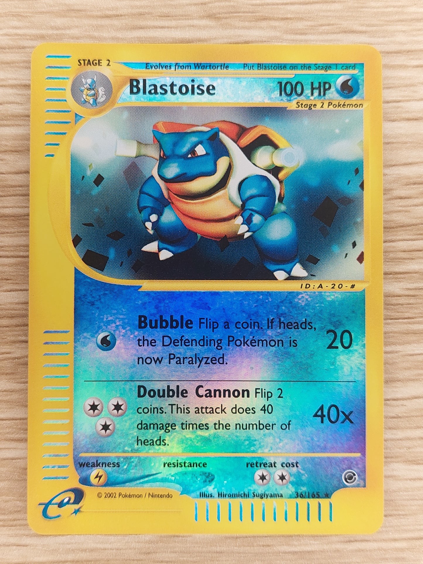 Blastoise 36/165 Reverse Holo Rare Pokémon Expedition 2002 E Series