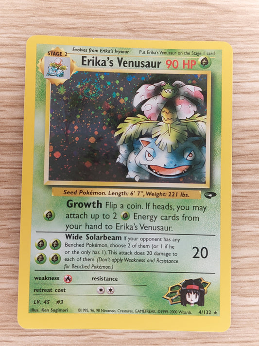 Erika's Venusaur 4/132 Gym Challenge Set Holo Rare Vintage Pokemon Card #Swirl#