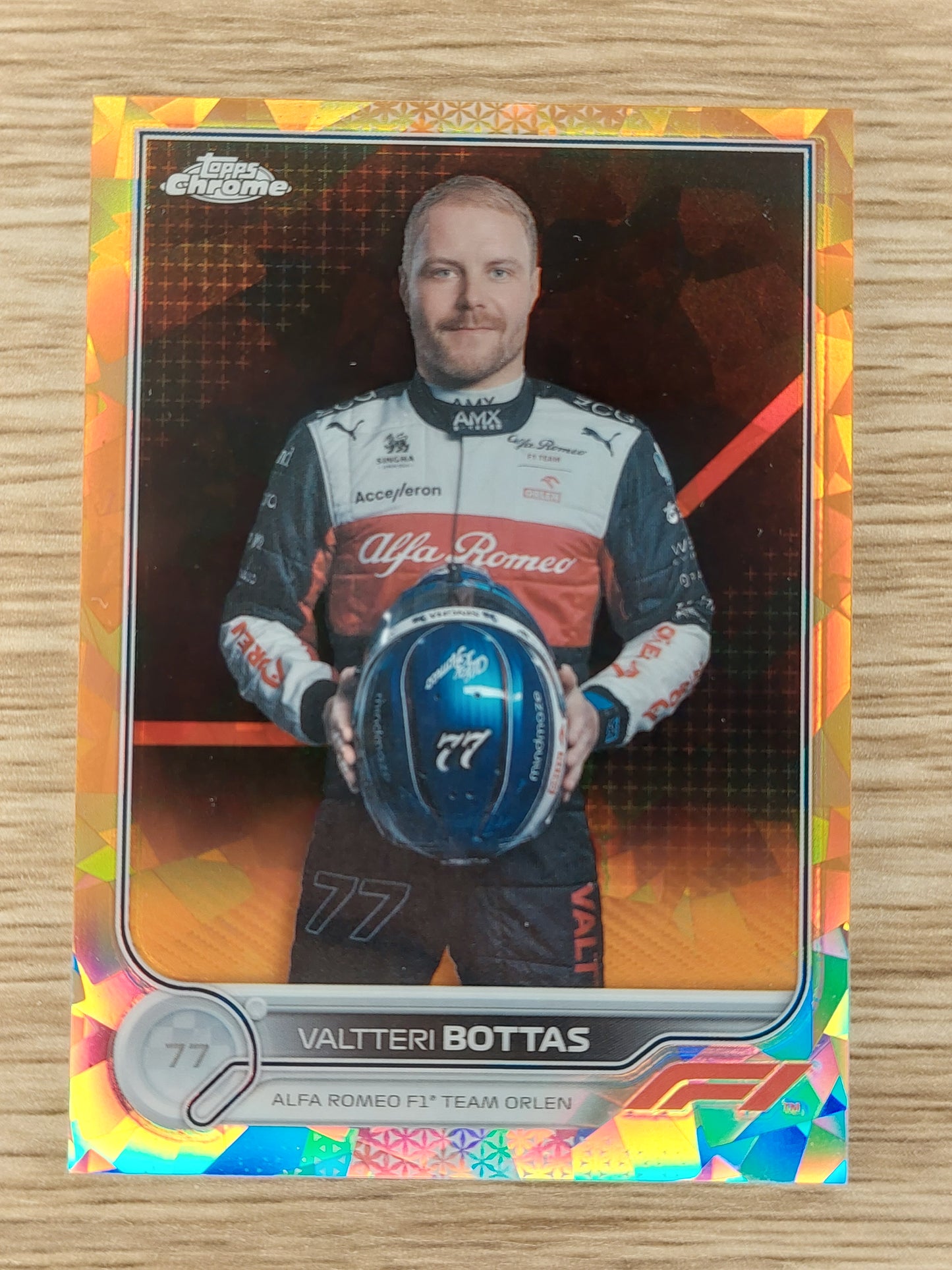 2022 Topps Chrome Sapphire Formula 1 F1 Valtteri Bottas #57 Portrait Orange /25