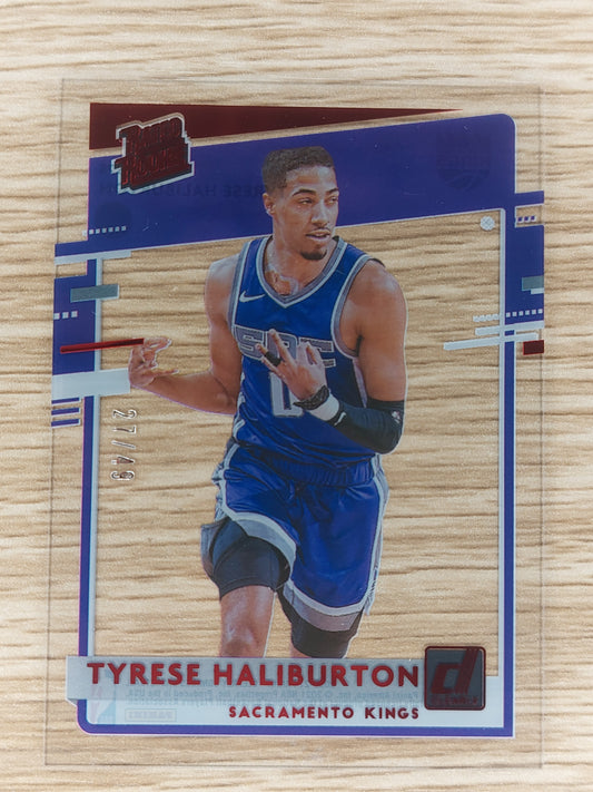 2020-21 Panini Clearly Donruss Rated Rookie RC Red TYRESE HALIBURTON /49!!