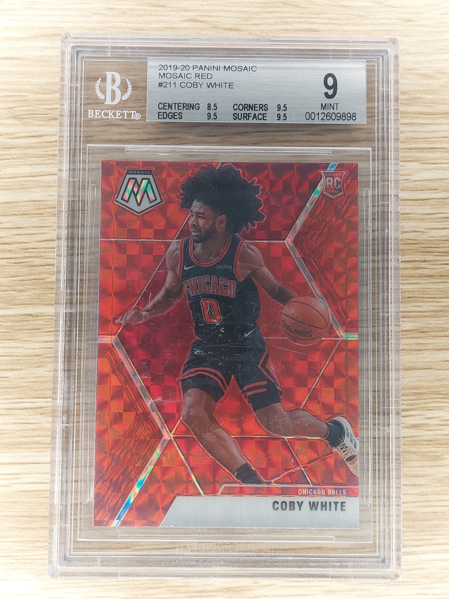 2019-20 PANINI MOSAIC RED #211 Coby White RC BGS 9