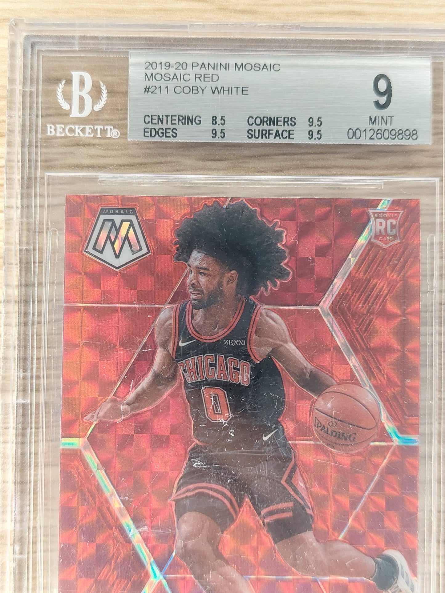 2019-20 PANINI MOSAIC RED #211 Coby White RC BGS 9