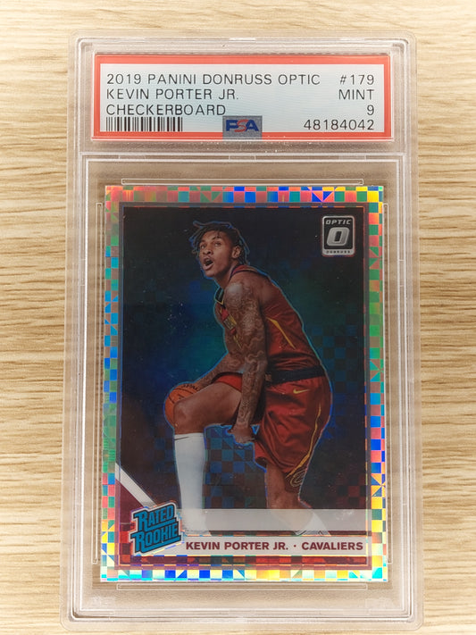 2019-20 Donruss Optic Kevin Porter Jr Rated Rookie Checkerboard prizm PSA 9