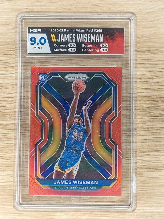 2020-21 PANINI PRIZM #268 James Wiseman Red RC 097/299 HGA 9