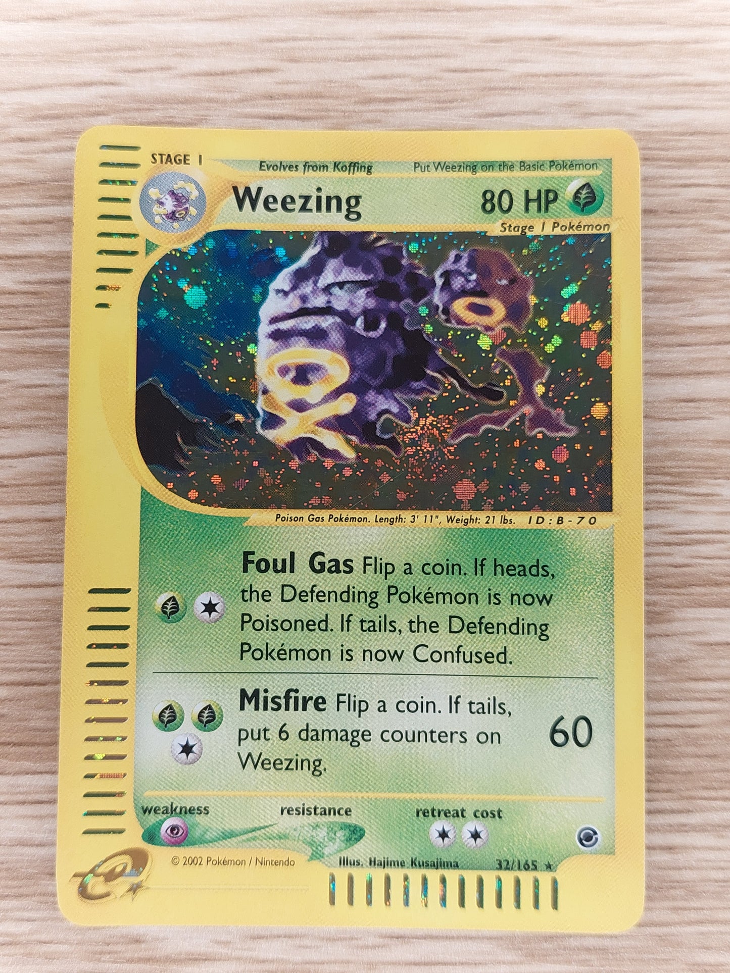 Pokemon TCG Weezing Holo Expedition 32/165 Near Mint Swirl 👌