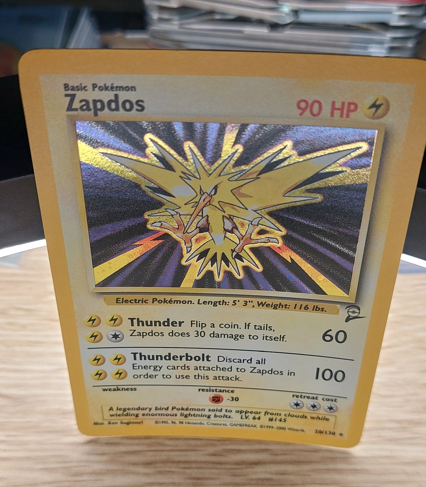 Zapdos [EX] Holo Base Set 2 - 20/130 Pokemon Card [1999-2000] NR MT