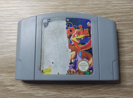 Nintendo N64 Rareware Banjo-Kazooie EUR Pal Cart Tested/Cleaned Label Damaged