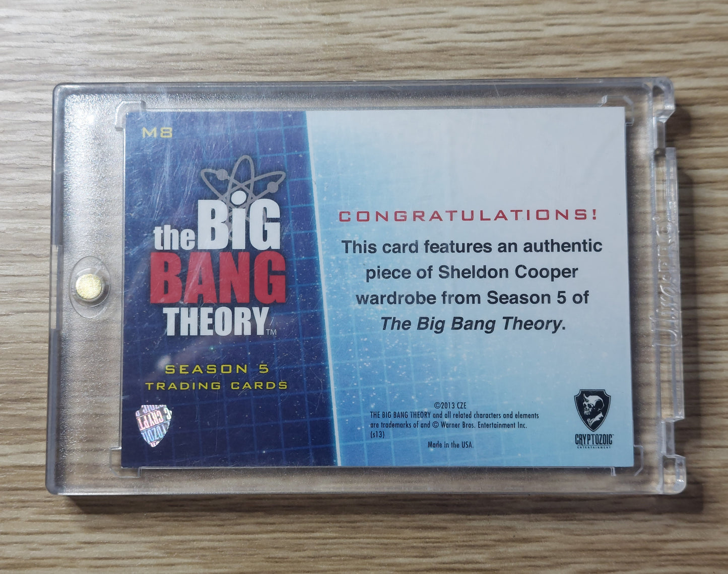 2013 Cryptozoic The Big Bang Theory Authentic Wardrobe Sheldon Cooper Patch M8