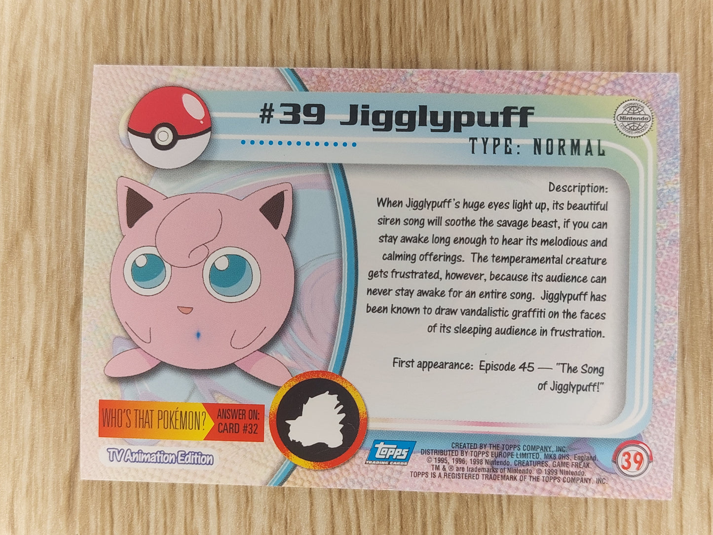 2000 Topps #39 Pokemon Jigglypuff Holo Good Condition SEE Pics