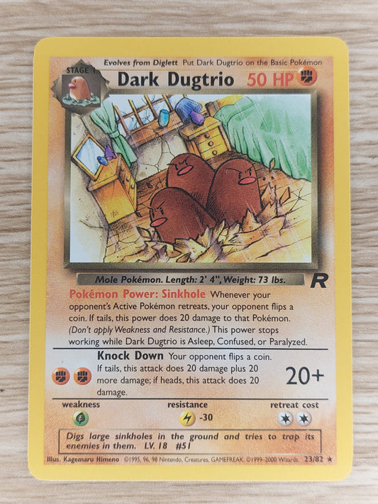 WOTC Pokemon Rocket 23/82 Dark Dugtrio Non Holo Nr Mt