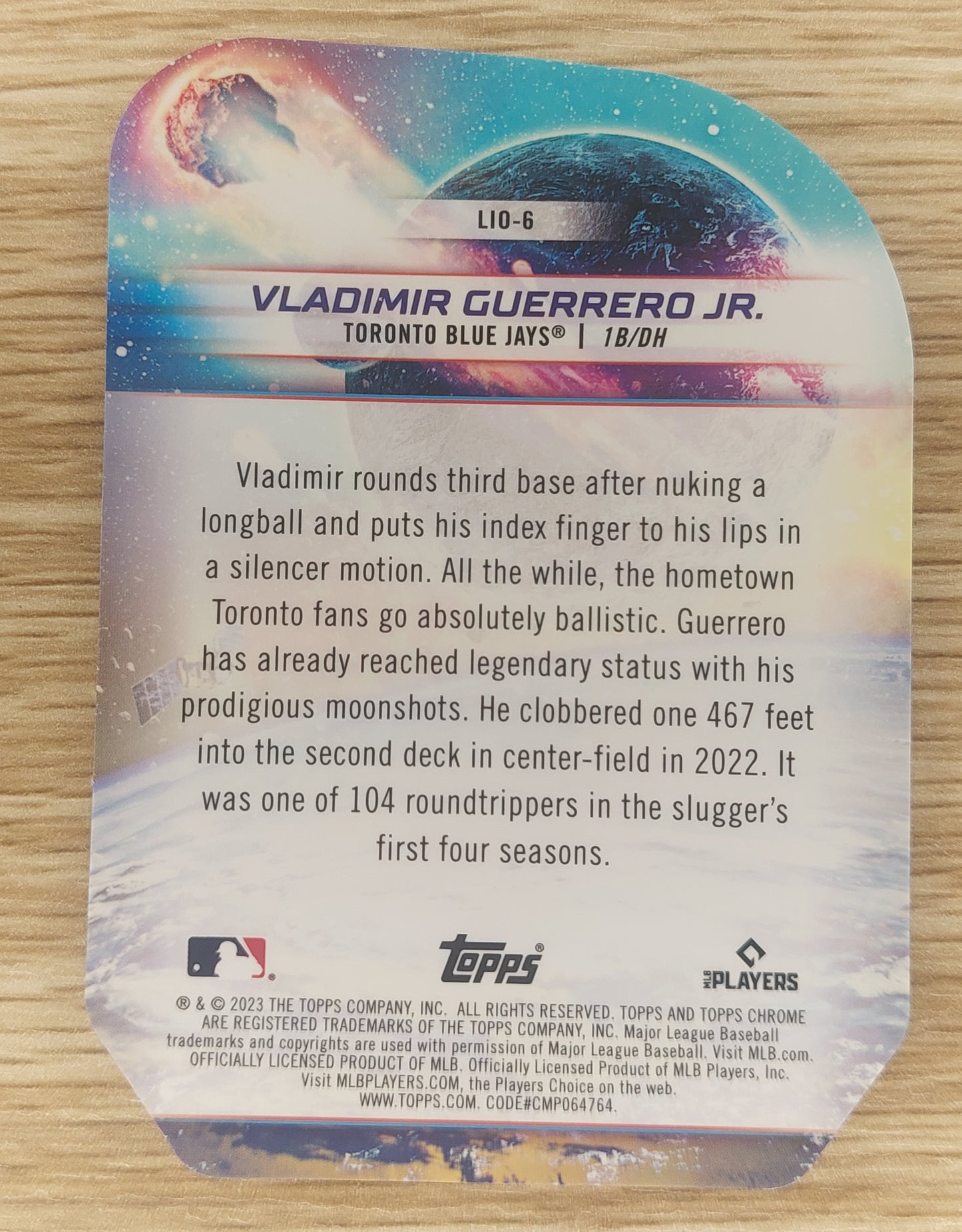 2023 Topps Chrome Cosmic Baseball Vladimir Guerrero jr Launched into Orbit Insert LIO-6