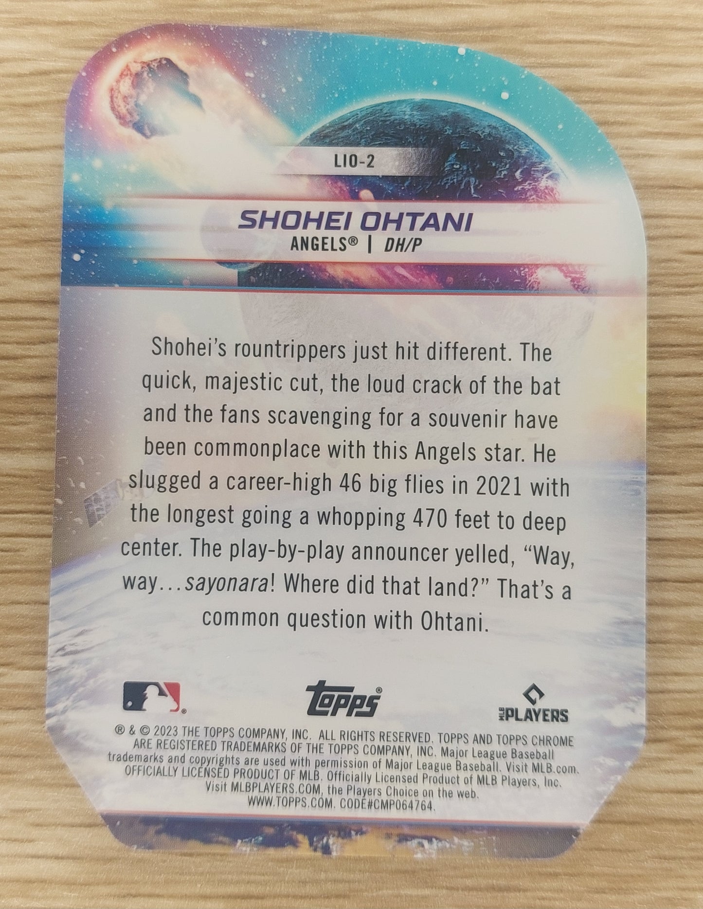 2023 Topps Chrome Cosmic Baseball Shohei Ohtani Launched into Orbit Insert LIO-2