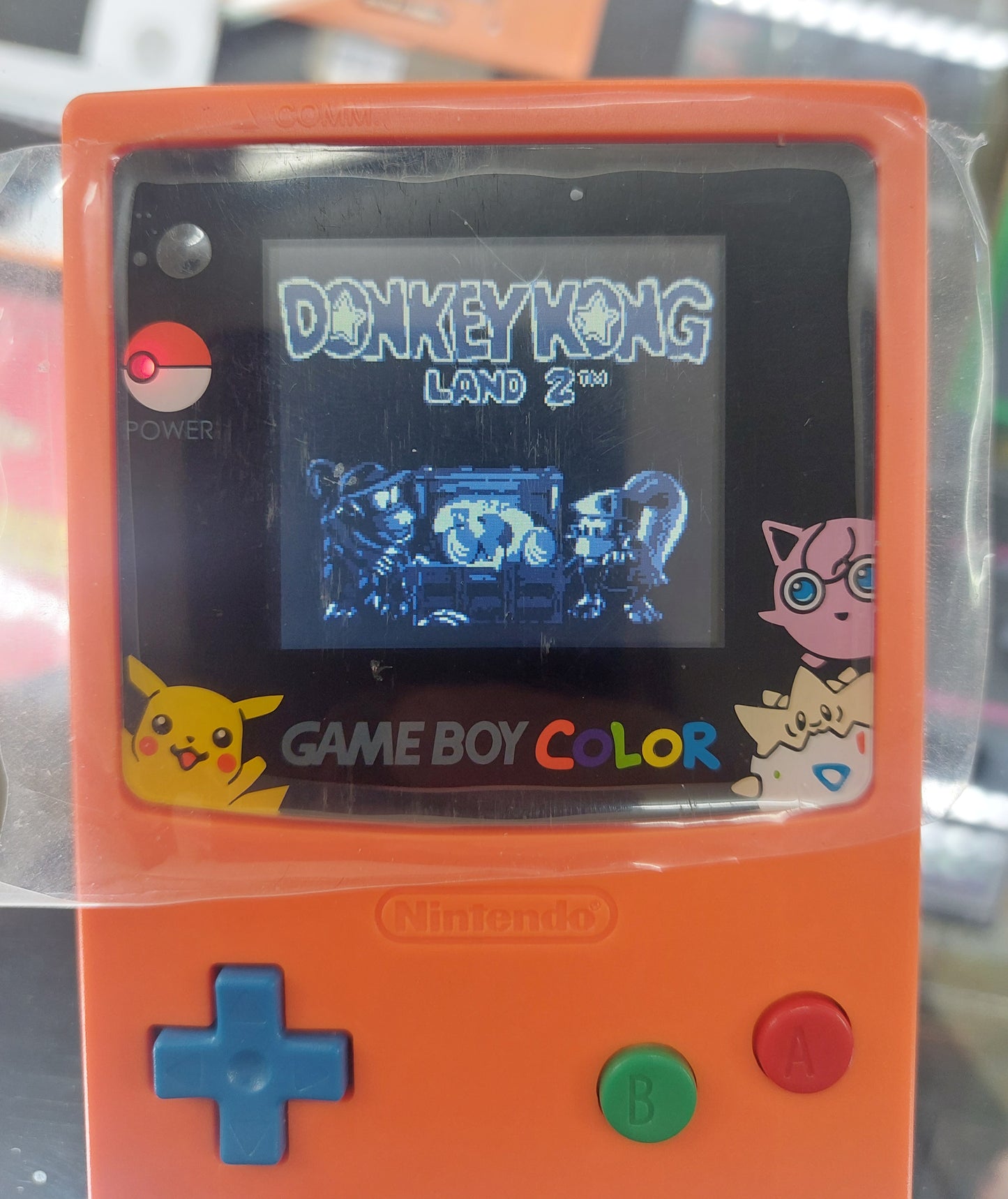 Nintendo Gameboy Color Console NEW Backlit Screen & Pokemon Centre Case *Quiet Speaker*