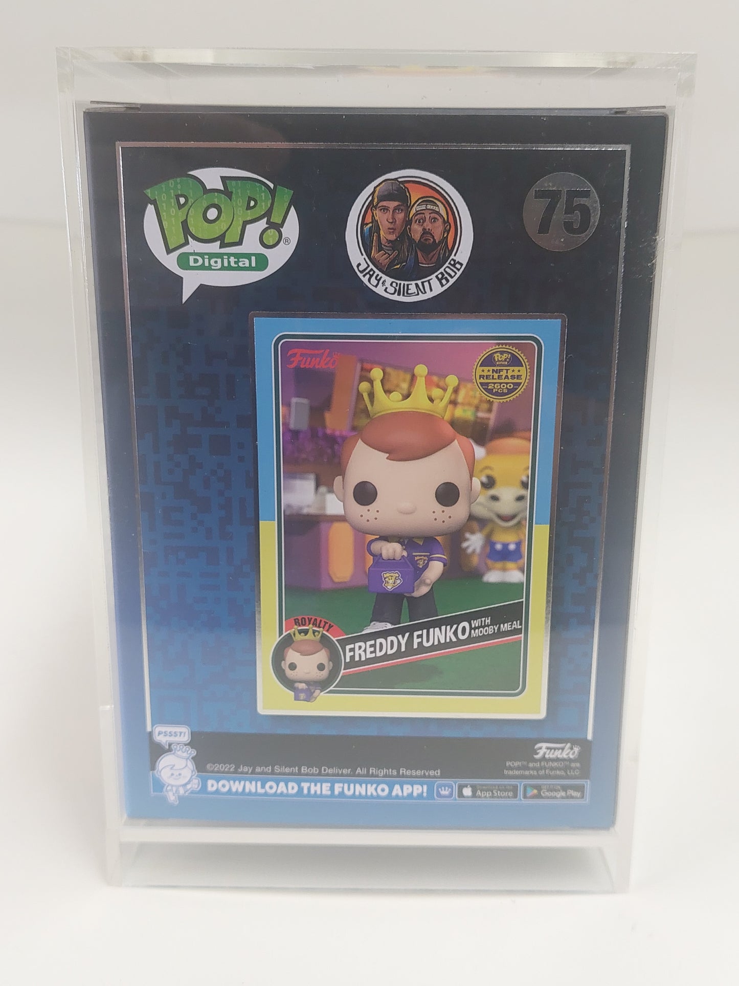 Funko POP! Digital Jay & Silent Bob Freddy Funko with Mooby Meal ROYALTY in Custom Case