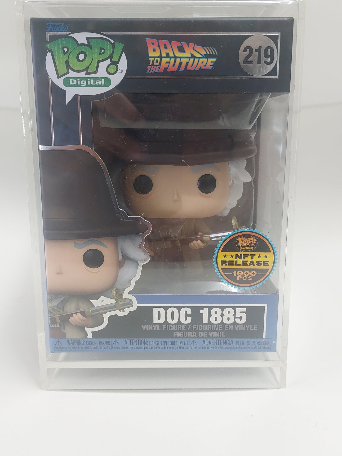 Funko Pop Digital Back to the future Doc 1885(NFT Release 1900 pc)in Custom Case