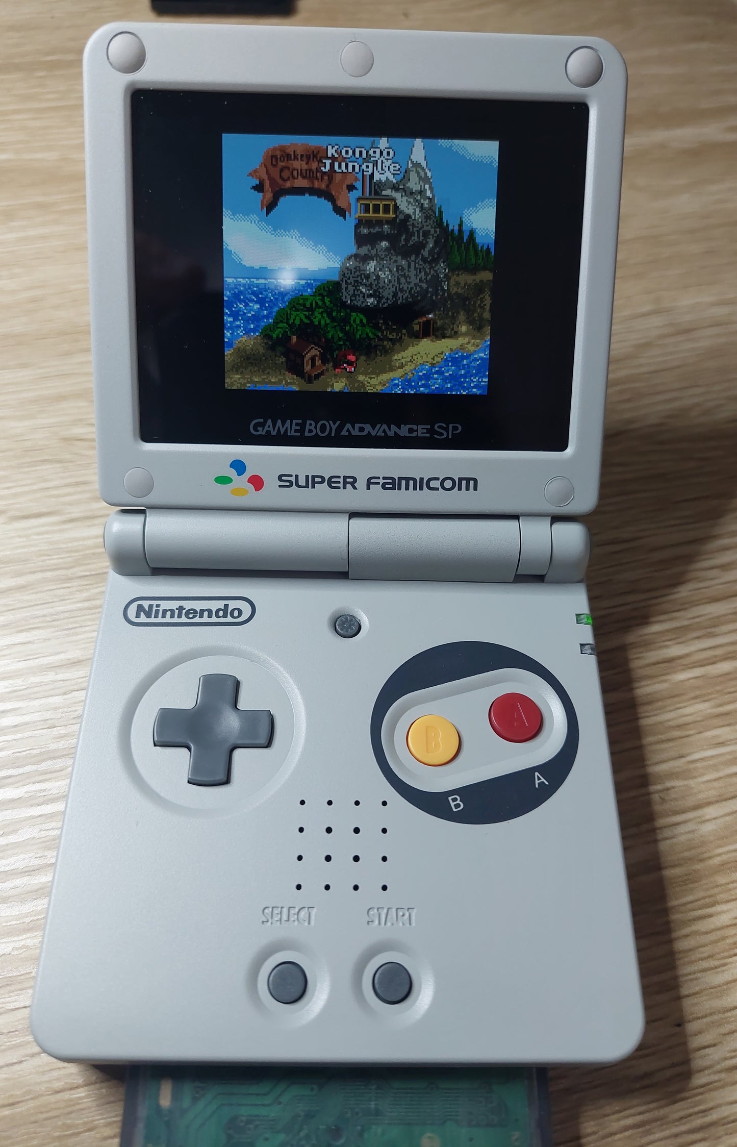 Super Famicom Gameboy Advance SP SNES With GBA SP Ips Backlit Screen Mod Inc. Charger