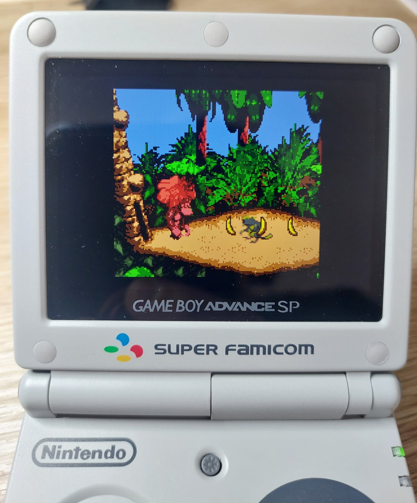 Super Famicom Gameboy Advance SP SNES With GBA SP Ips Backlit Screen Mod Inc. Charger