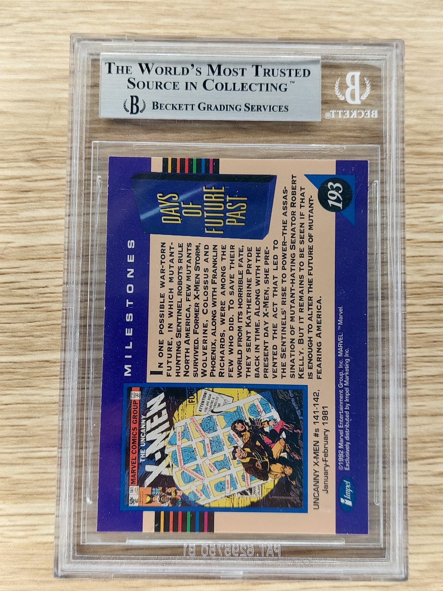 1992 Marvel Universe lll #193 Days of future past BGS 9