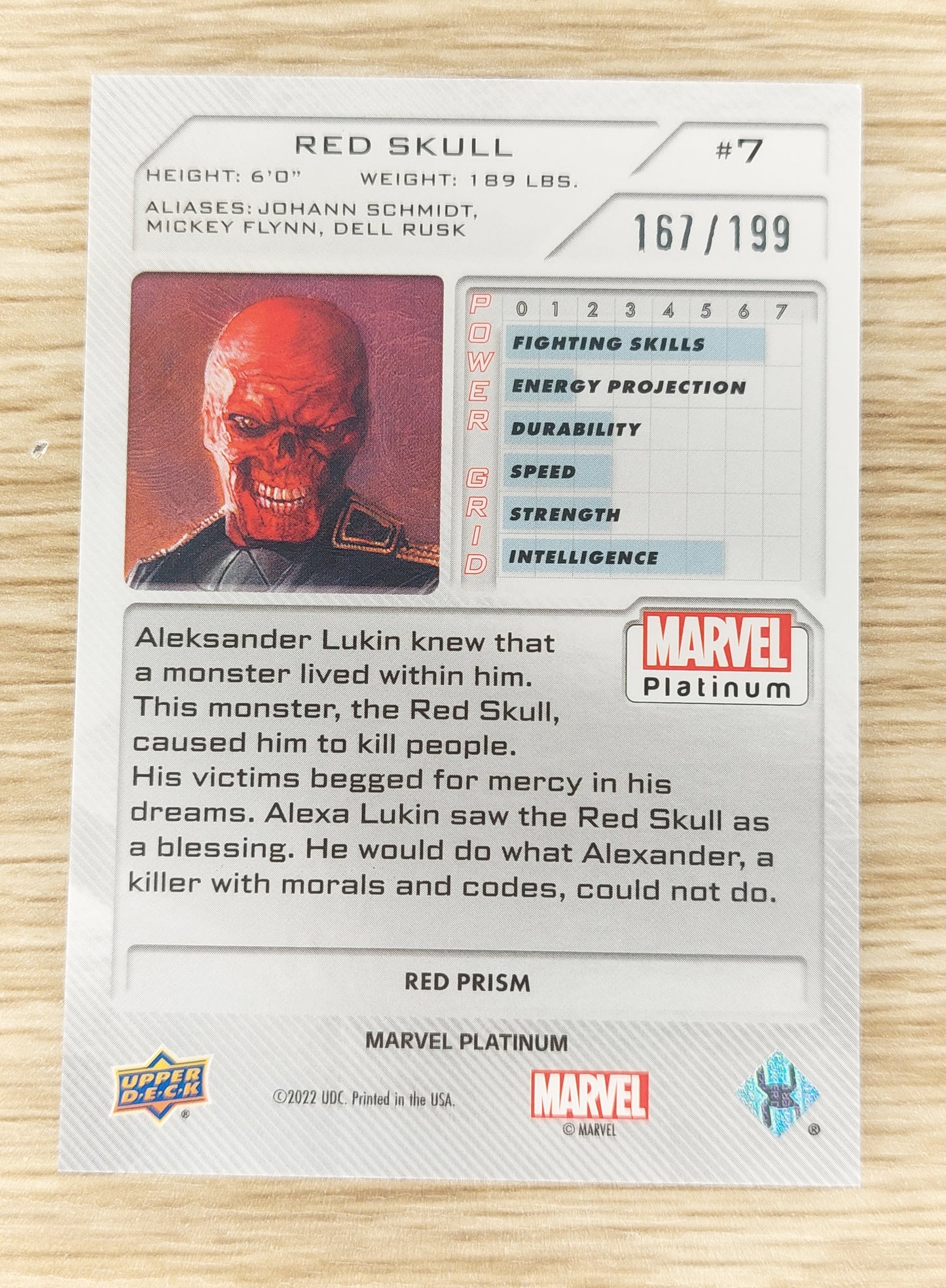 2023 Upper Deck Marvel Platinum #7 Red Prism Red SKULL nr mt