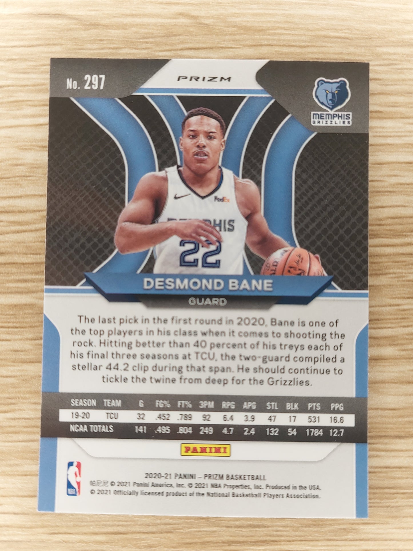 2020 Panini prizm NBA basketball Desmond Bane  RC  blue yellow green choice