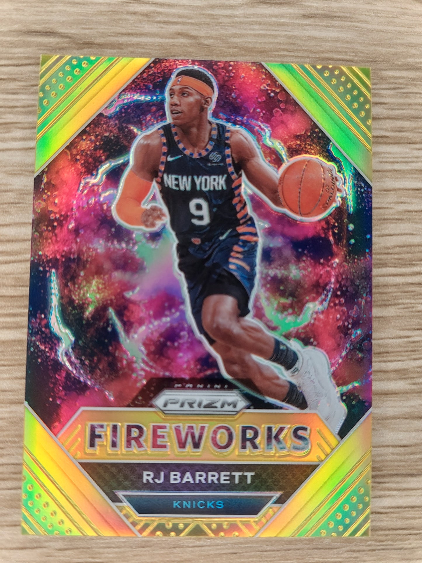 2020-21 Panini Prizm #25 Fireworks Gold RJ BARRETT 08/10