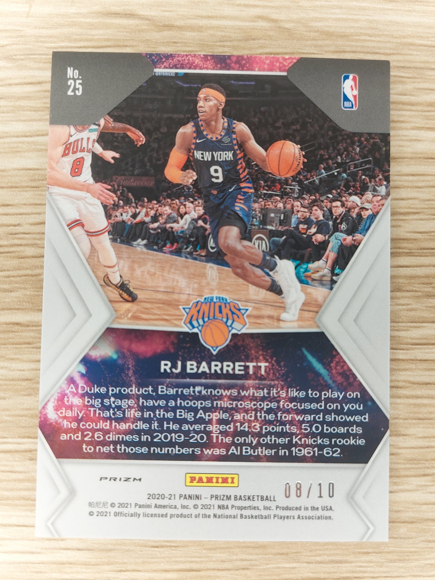 2020-21 Panini Prizm #25 Fireworks Gold RJ BARRETT 08/10