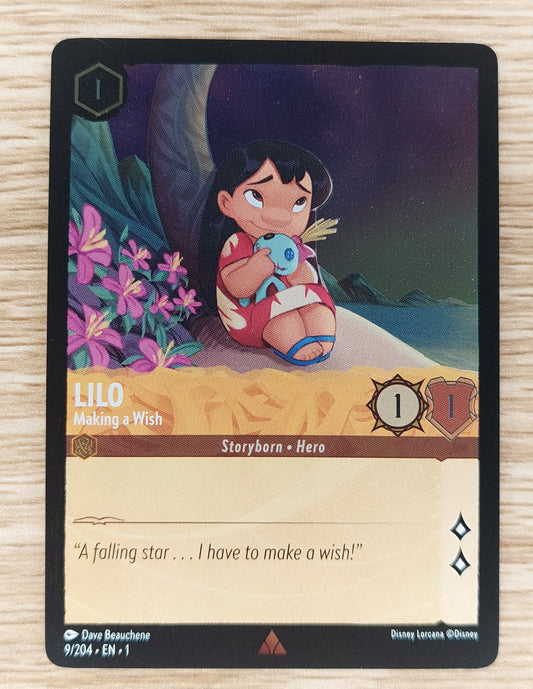 Disney Lorcana The First Chapter 9/204 Lilo Making a Wish COLD FOIL