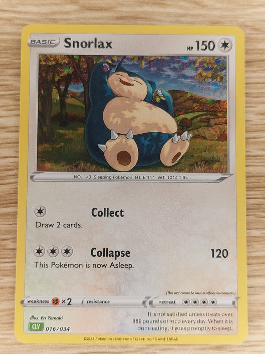 2023 Pokemon Trading Card Game Classic Collection CLV 016/034 Snorlax Holo