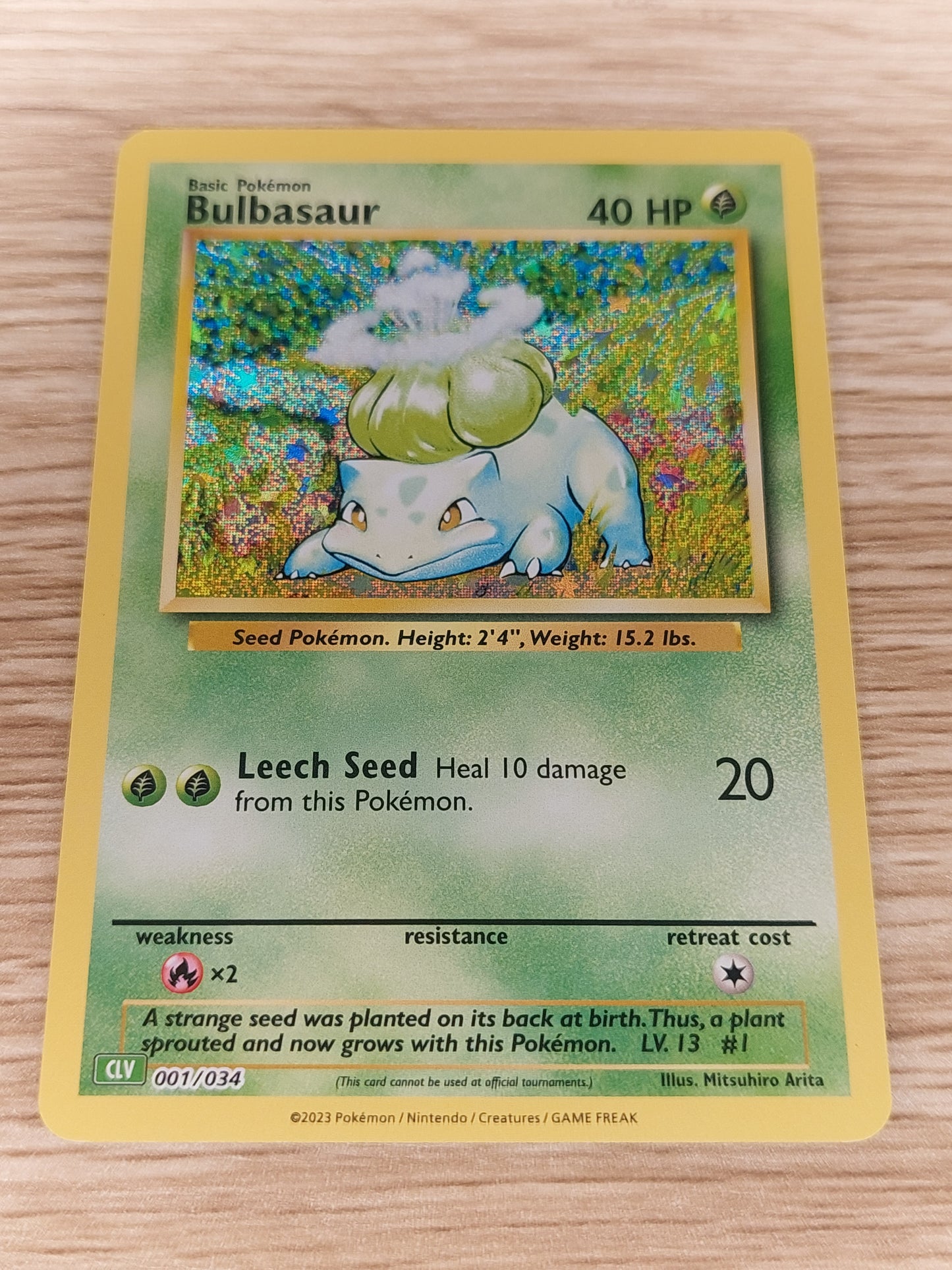 2023 Pokemon Trading Card Game Classic Collection CLV 001/034 Bulbasaur Holo