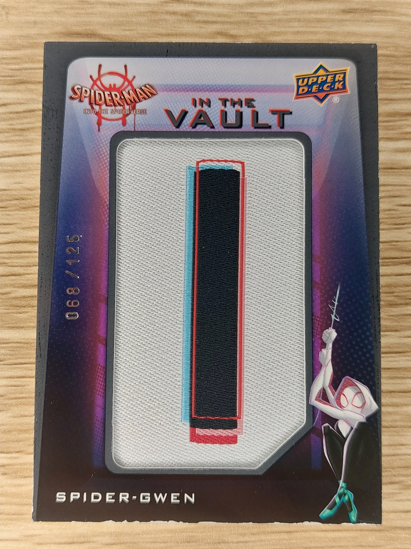 2022 Upper Deck Spiderman into the Spiderverse VLP-03 IN THE VAULT Spider-Gwen Patch 068/125