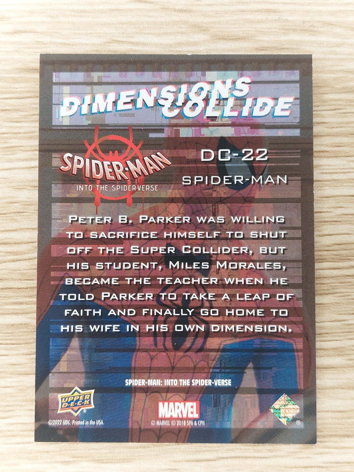 2022 Upper Deck Spiderman into the Spiderverse DC-22 SPIDERMAN Dimensions Collide Insert