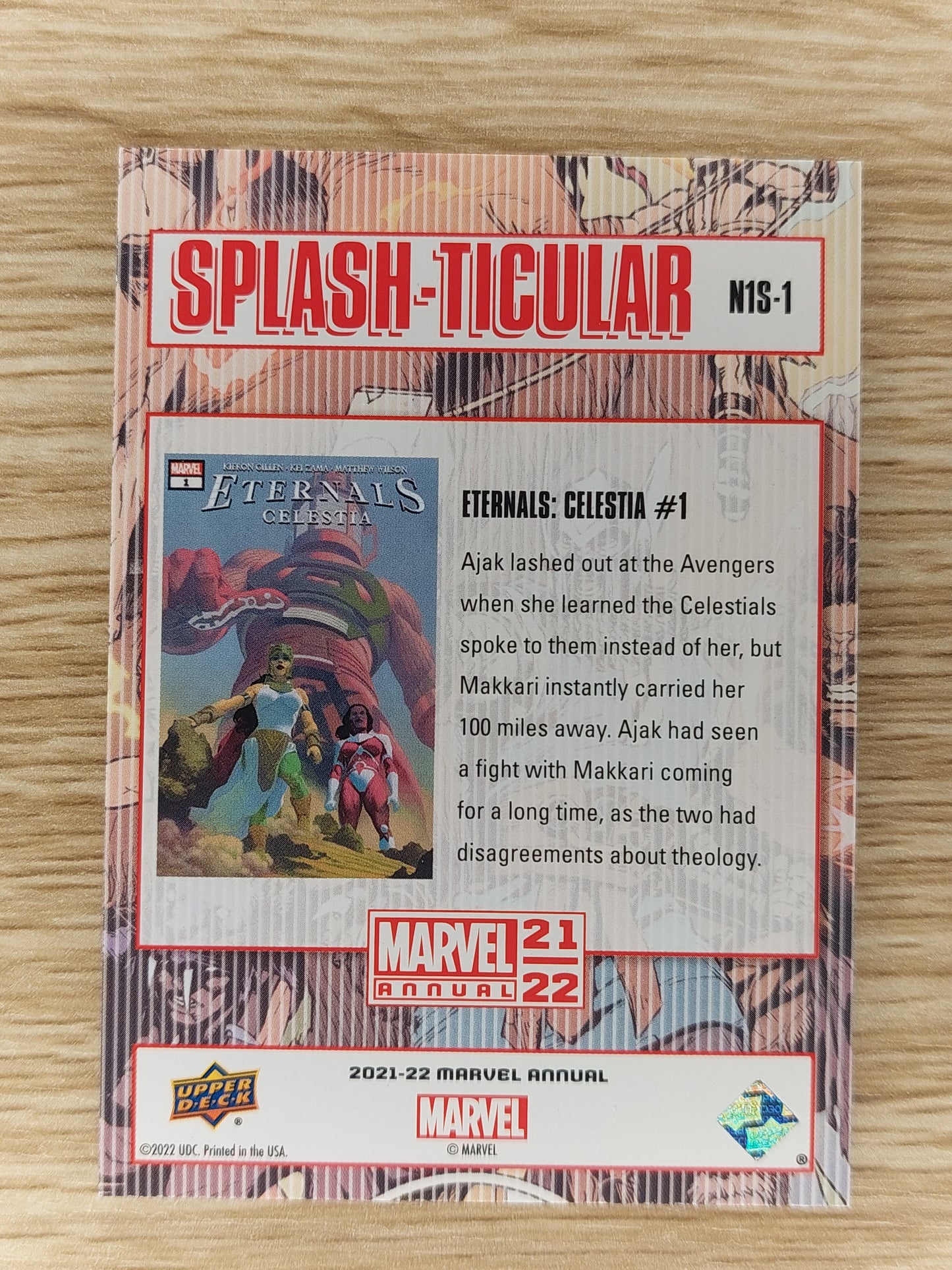 Upper Deck Marvel Annual 2021-22 N1-S1 Splash-Ticular Eternals:Celestial #1 Insert