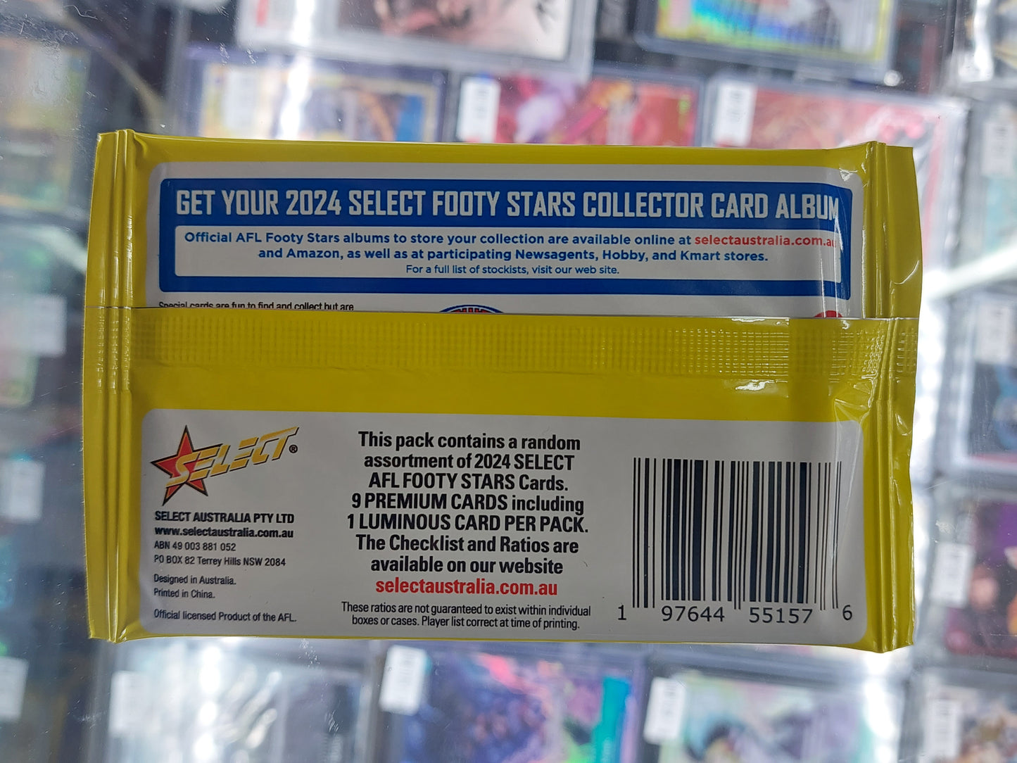 2024 AFL SELECT FOOTY STARS Retail Booster Pack 9 cards per pack.