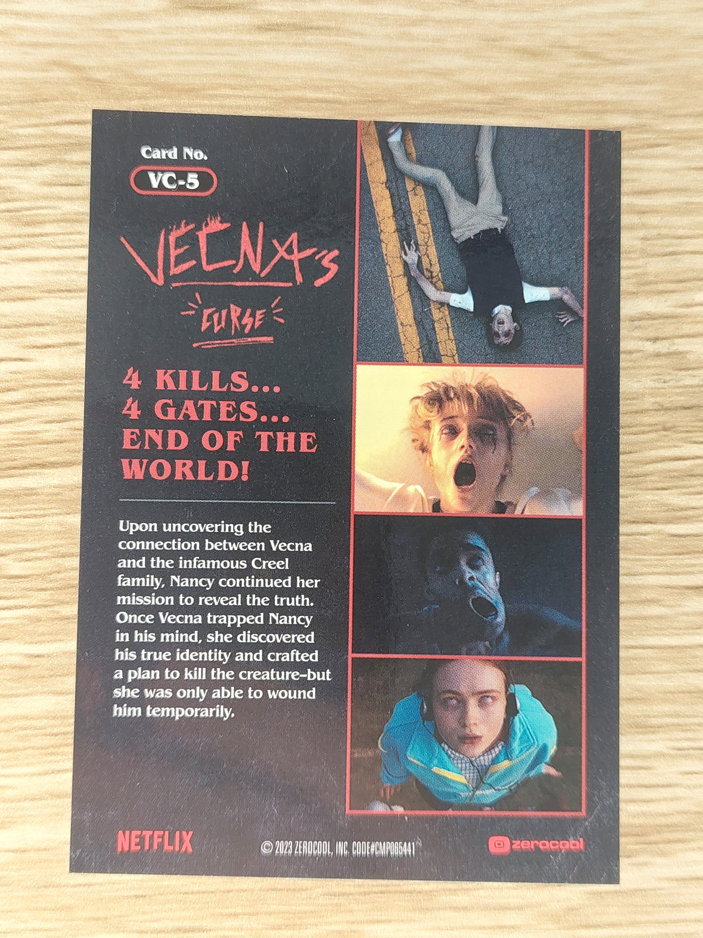 2023 Topps NETFLIX Zerocool Stranger Things Series 4 VC-5 Vecna's Curse Lenticular Nancy Wheeler