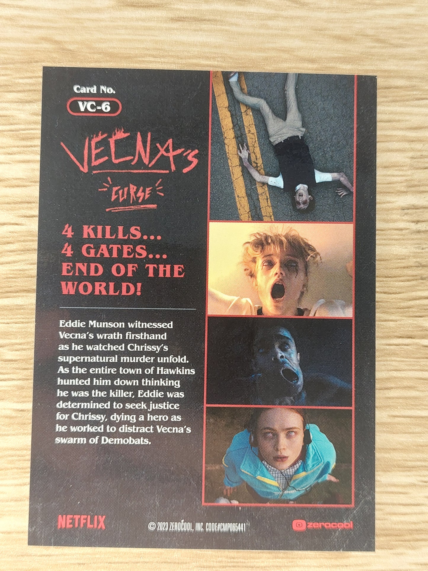 2023 Topps NETFLIX Zerocool Stranger Things Series 4 VC-6 Vecna's Curse Lenticular Eddie Munson