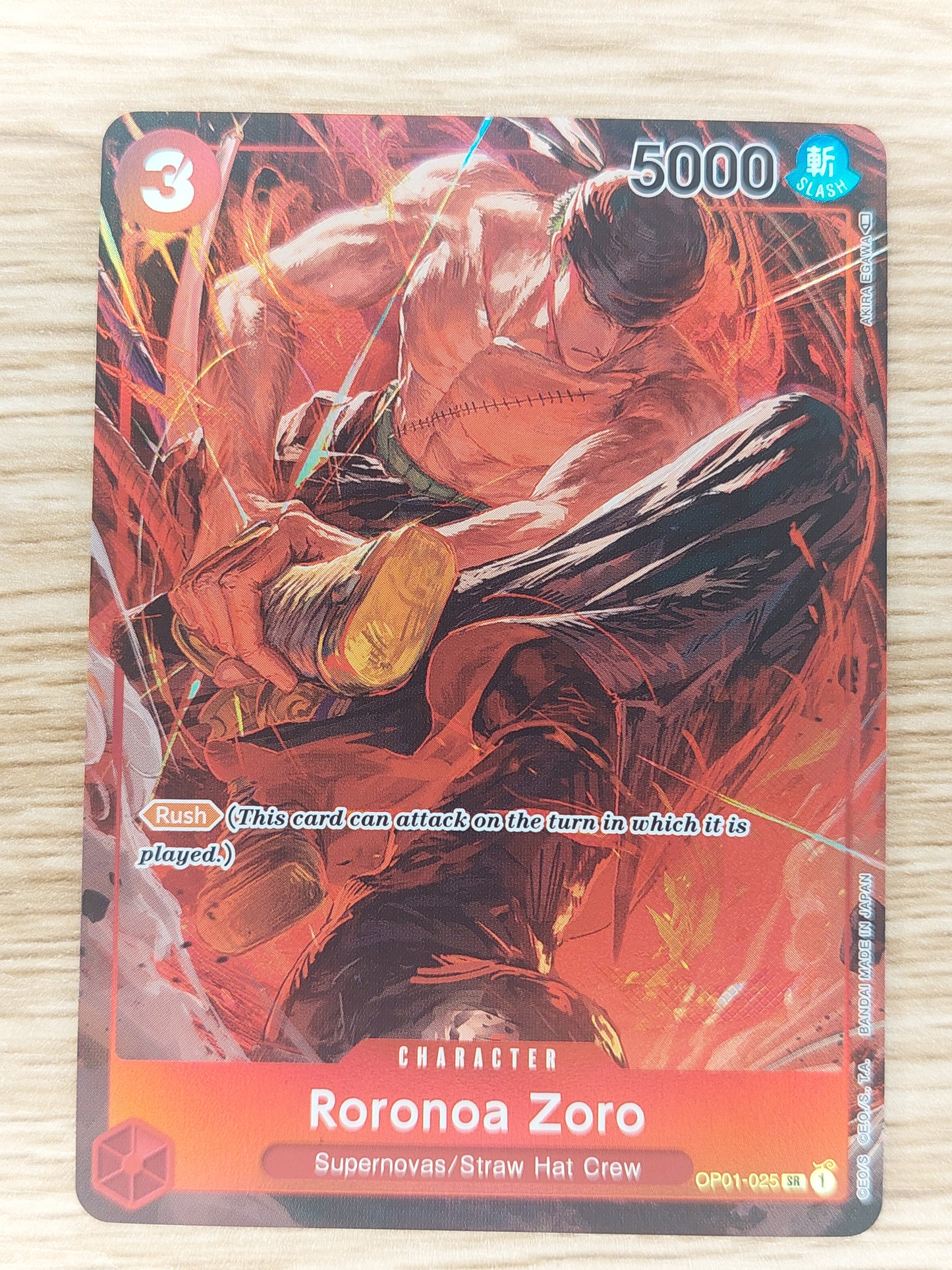 One Piece OP01-025 SR Roronoa Zoro Alt. Special Rare Romance Dawn