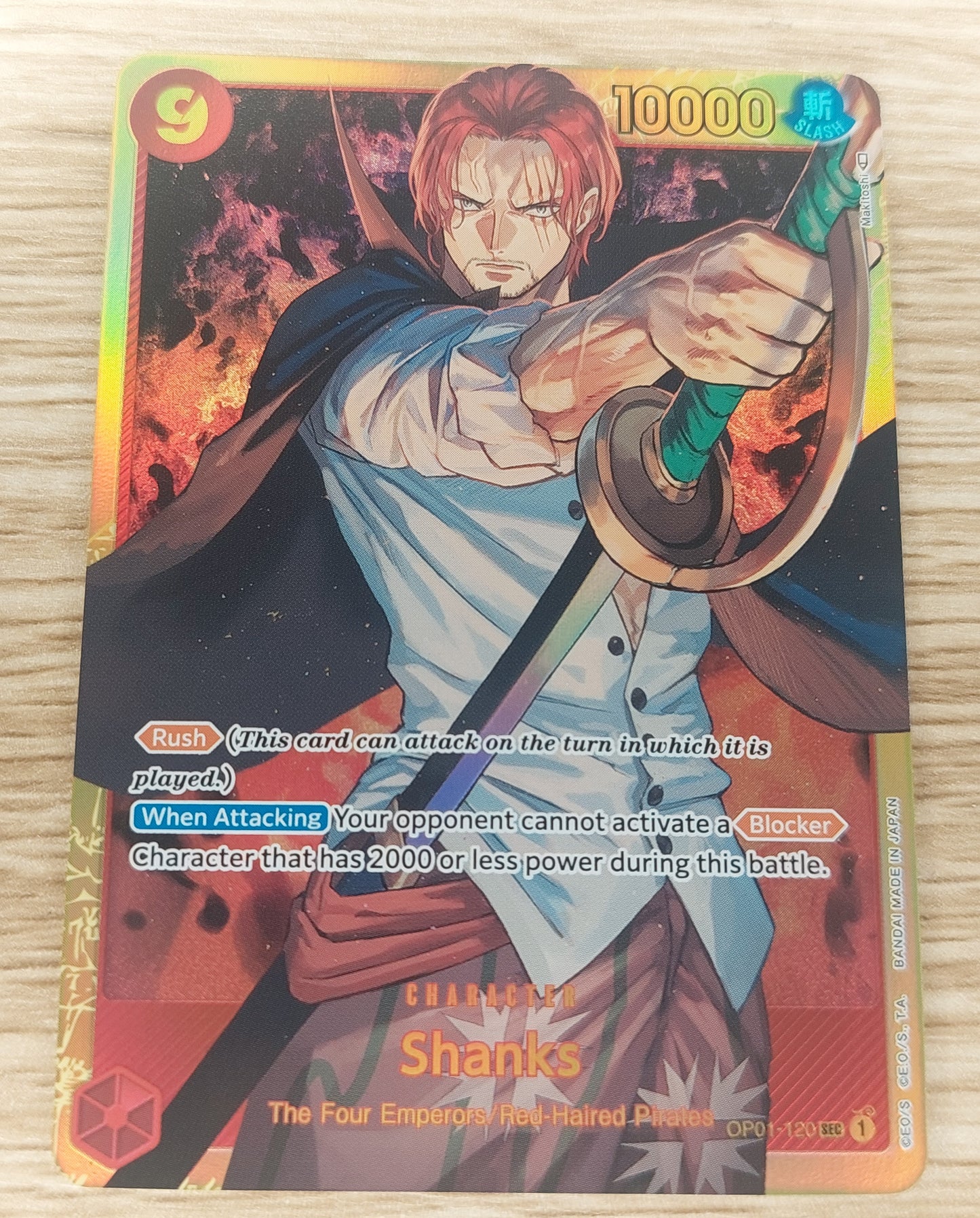 One Piece OP01-120 SEC Shanks Secret Rare Romance Dawn