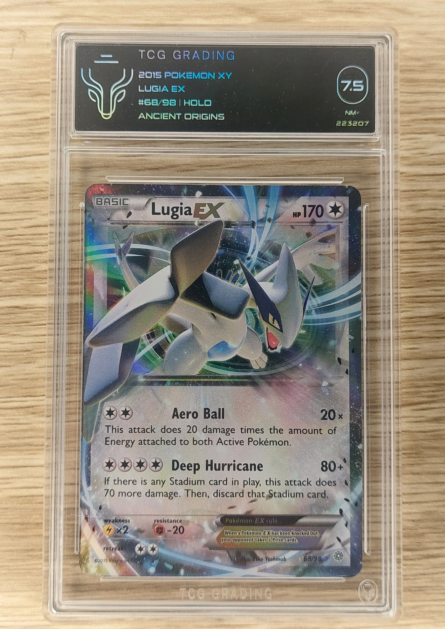 2015 Pokemon XY Ancient Origins 68/98 Lugia EX Holo TCG 7.5