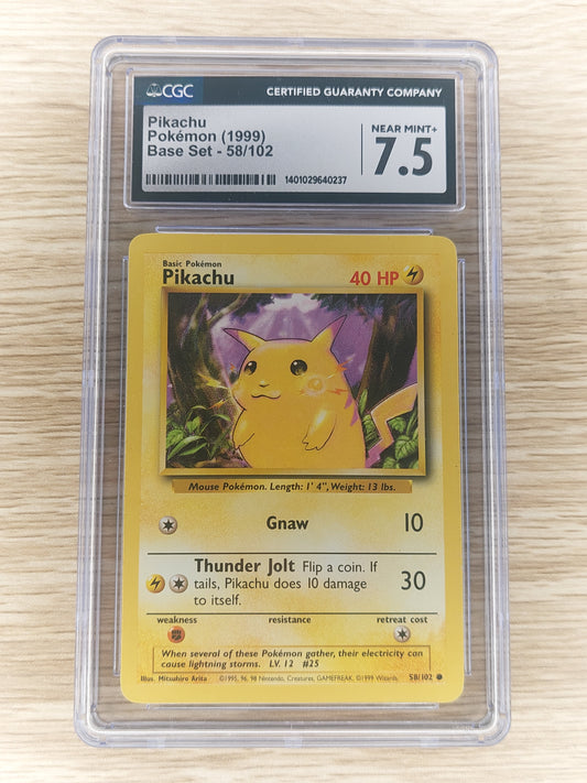 1999 Pokemon Base Set 58/102 Pikachu Non Holo CGC 7.5