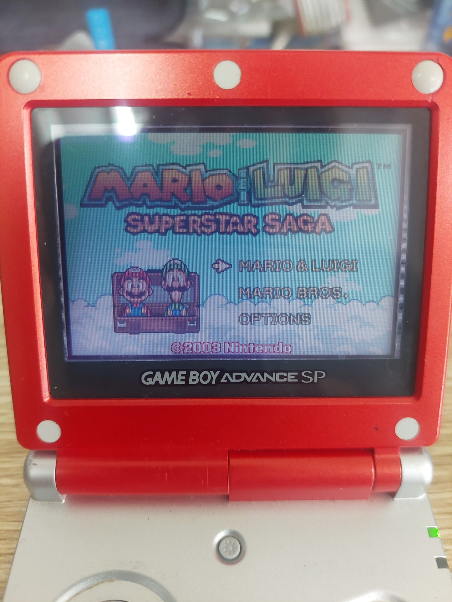 Original Nintendo Gameboy Advance SP Mario Edition in Good Condition, NEW Battery, Tested Inc.charger.