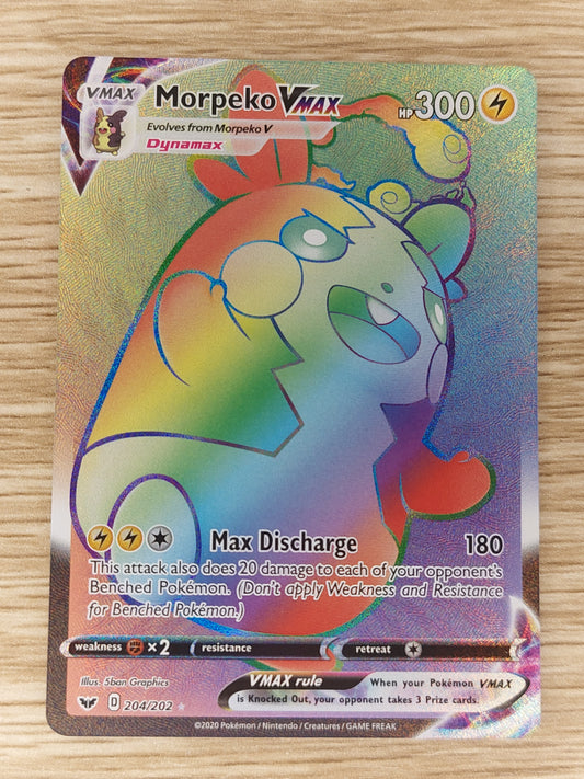 Morpeko Vmax - 204/202 - Hyper Rare - Sword & Shield Base Set - Pokemon TCG