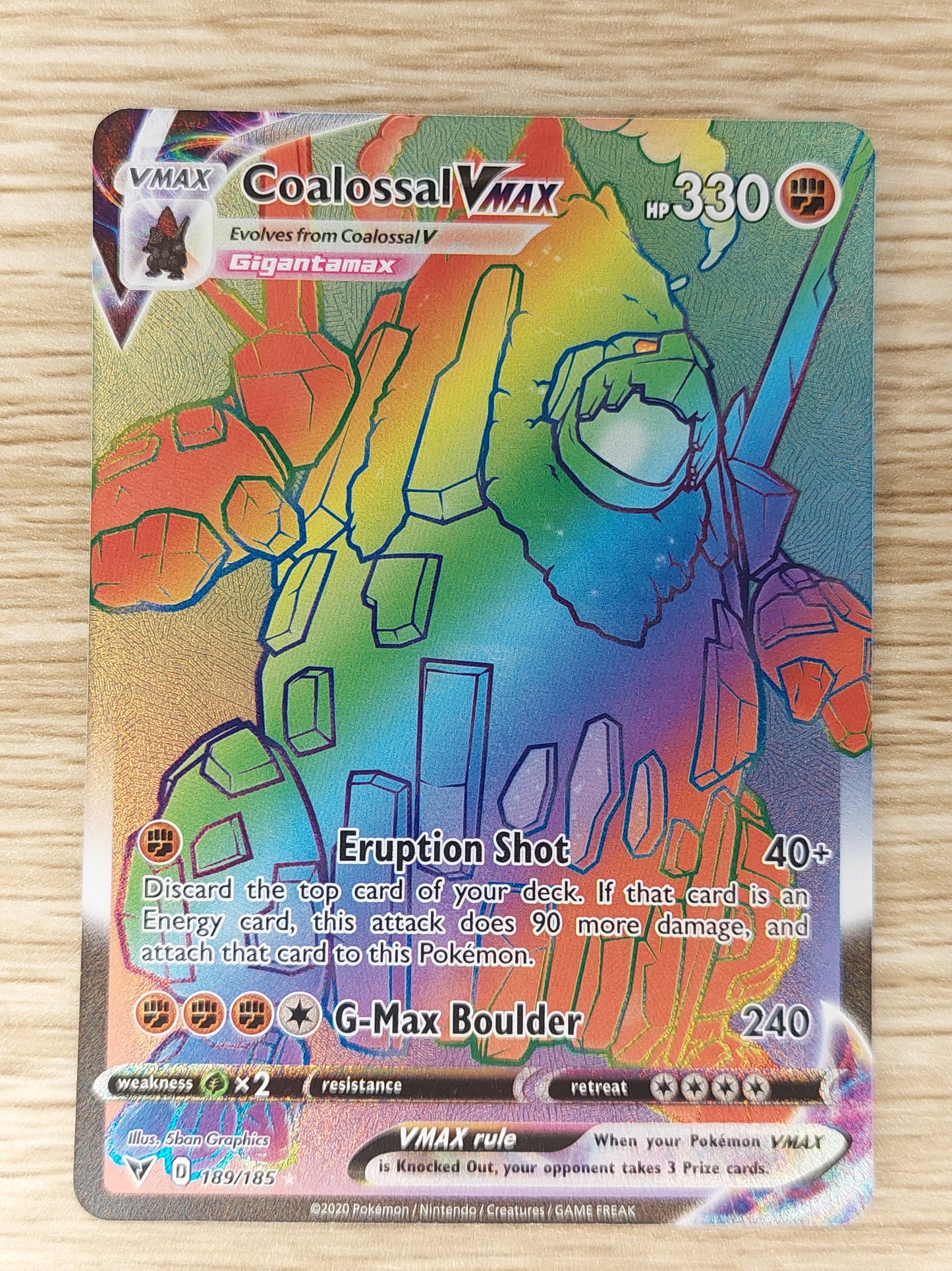 Coalossal Vmax - 189/185 - Secret Rare - Vivid Voltage - NM/M - Pokemon Card