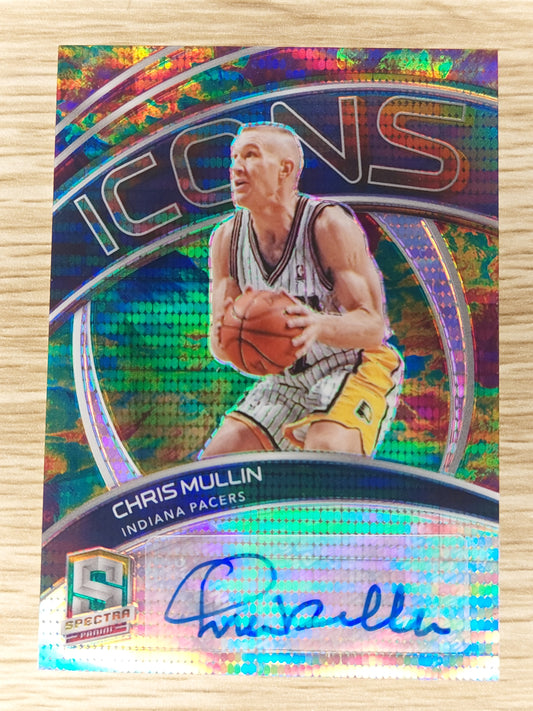 Chris Mullin 2020-21 Panini Spectra Celestial Prizm Icons Pacers HOF AUTO 09/35