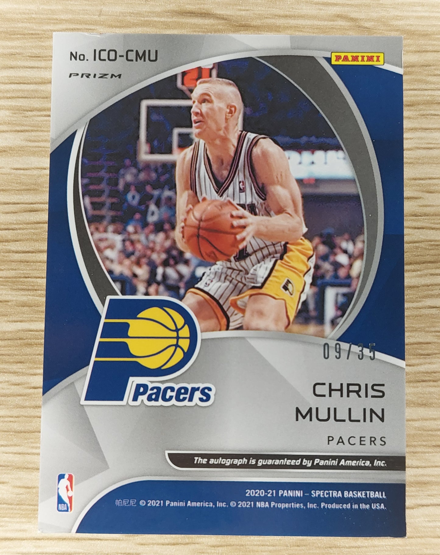 Chris Mullin 2020-21 Panini Spectra Celestial Prizm Icons Pacers HOF AUTO 09/35