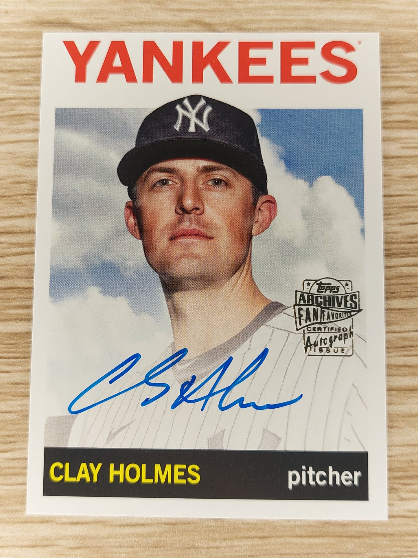 2023 Topps Archives Clay Holmes Auto 1964 Fan Favorites #64FF-CH Yankees