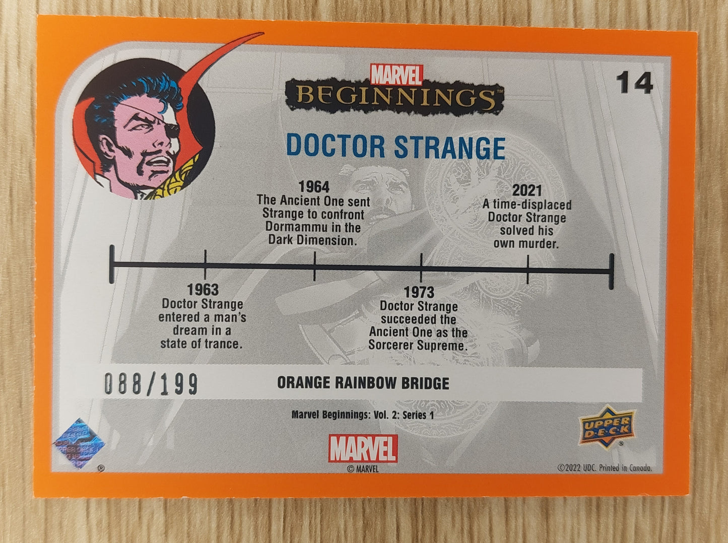 Upper Deck Marvel Beginnings Vol 2 Series 1 #14 Orange Rainbow Bridge Doctor Strange 088/199