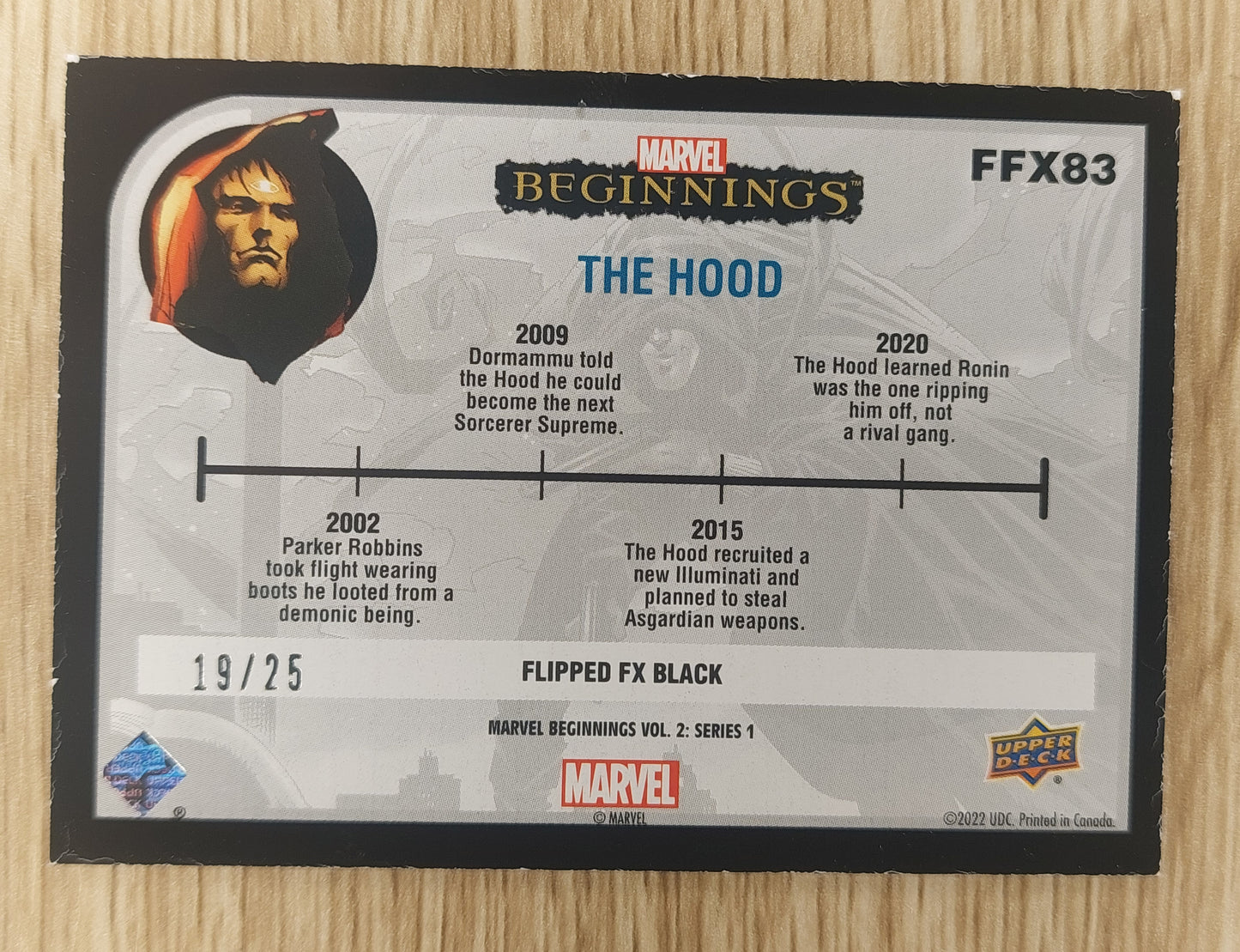 Upper Deck Marvel Beginnings Vol 2 Series 1 FFX83 The Hood Flipped FX Black 19/25