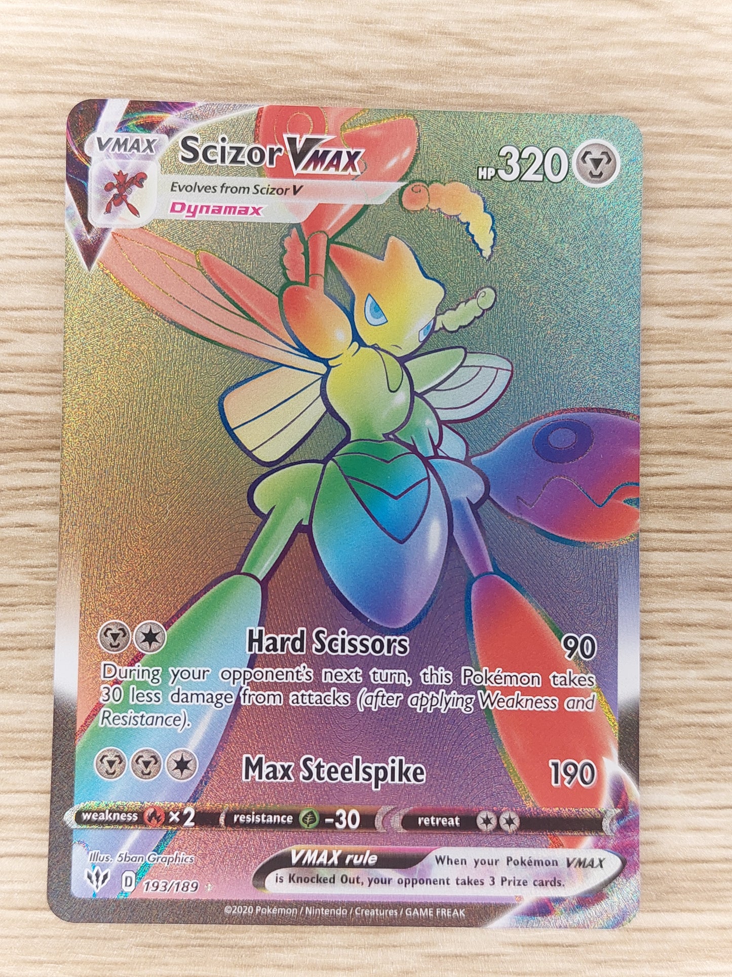 Darkness Ablaze - Scizor VMAX Rainbow Rare 193/189 - NM - Pokemon TCG