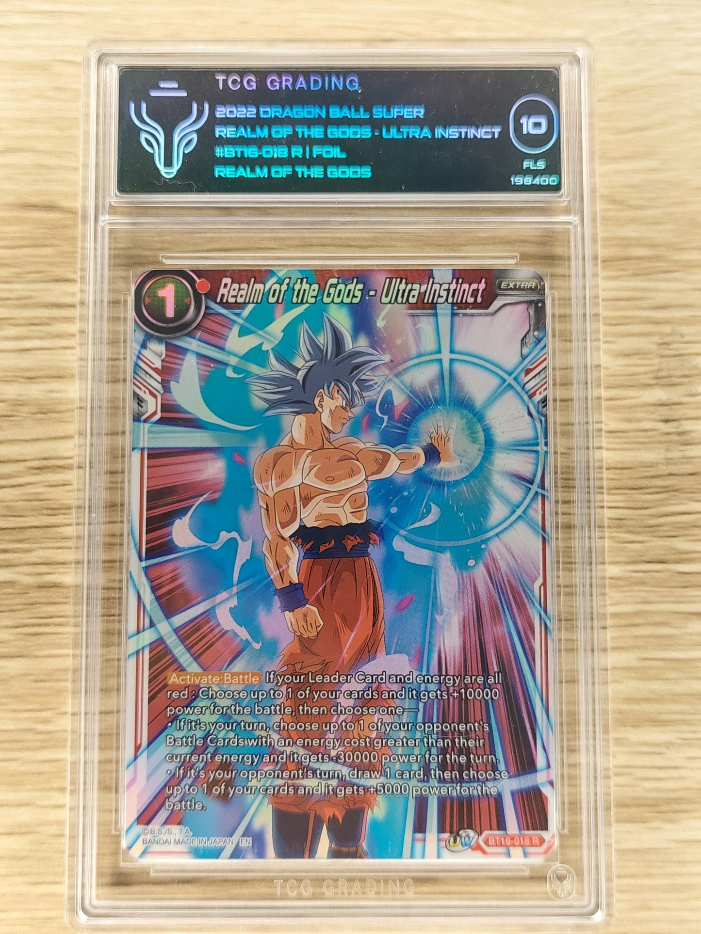 2022 Dragon Ball Super Realm of the Gods Ultra Instinct BT16-018R TCG 10