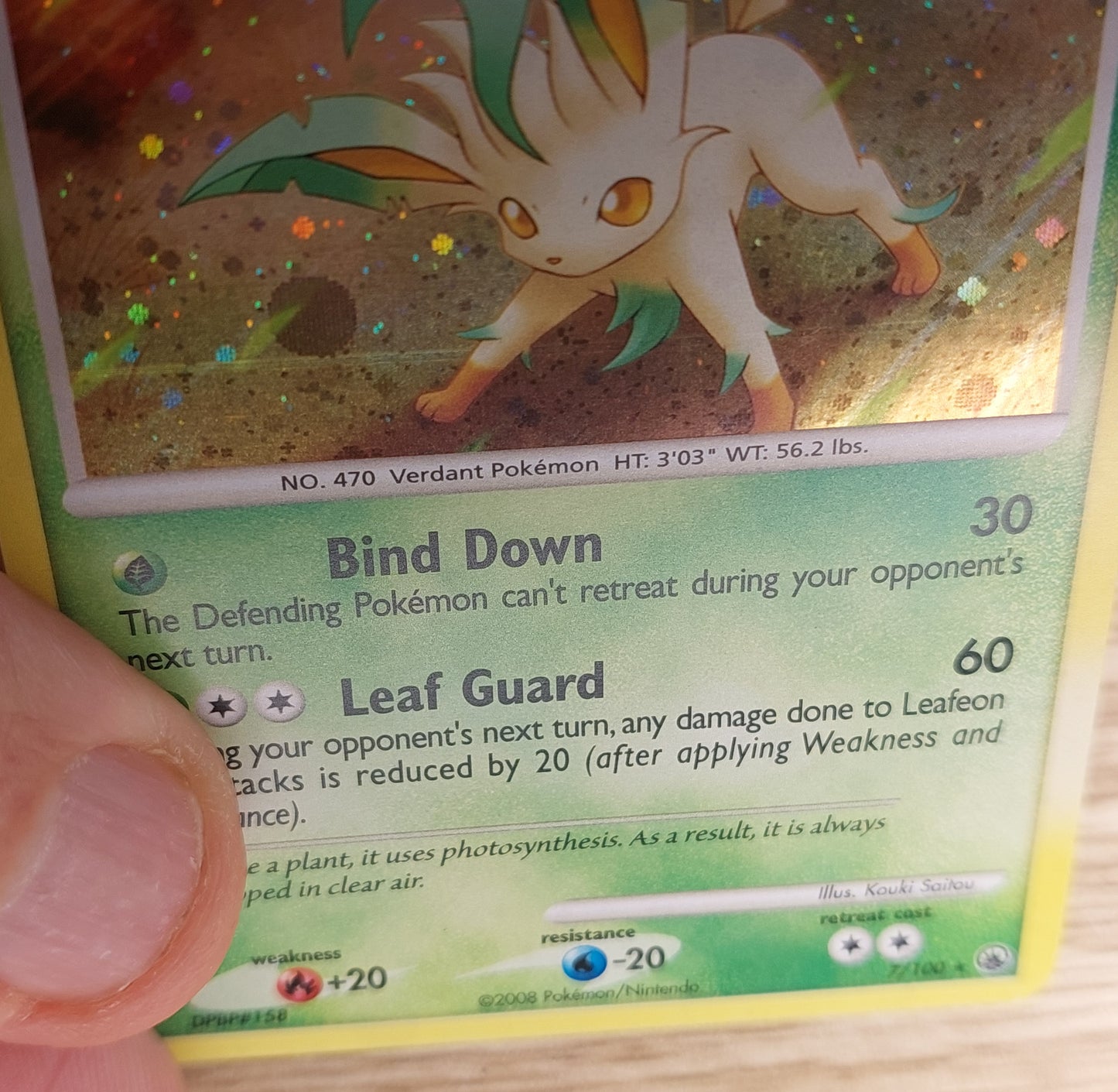 2008 Pokemon Majestic Dawn Leafeon Lv.42 Holo LP with issues